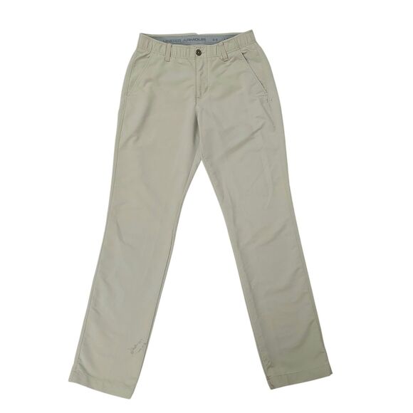 Under Armour Pants Mens 30x32 Beige Straight Leg Comfort Nylon Performance Golf - Picture 1 of 12